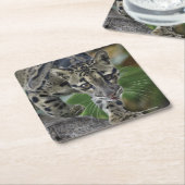 Gekloonde luipaard in beweging kartonnen onderzetters (Schuin)