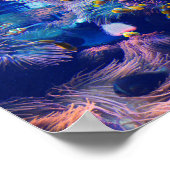 Gekloonde vis en paars aquarium poster (Hoek)