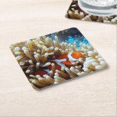Gekloonde vis in koraalrif kartonnen onderzetters (Schuin)