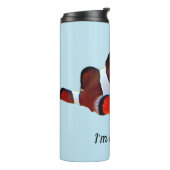 Gekloonde vis op een thermische trommel thermosbeker (Gedraaid links)