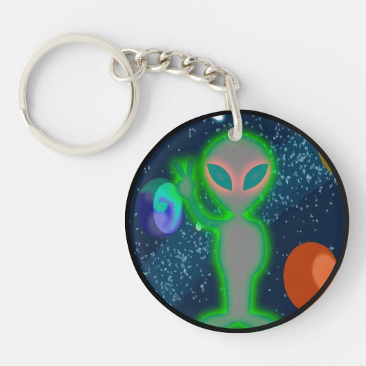 Gekloonde vredesruimte Alien Sleutelhanger (Voorkant)