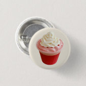 Geklopte aardbeienbeker ronde button 3,2 cm (Voorkant /achterkant)