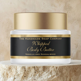 Geklopte Body Butter Goud Folie en Zwarte Pot Etik