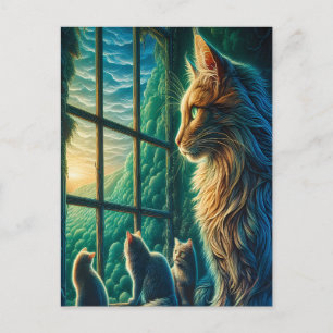 Geklopte Trio bij Venster Briefkaart