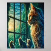 Geklopte Trio bij Venster Poster (Voorkant)