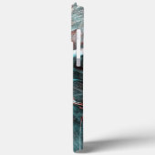 geknikt bruin rood tot blauw pixelated drizzle tex Case-Mate iPhone case (Achterkant / Links)