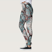geknikt bruin rood tot blauw pixelated drizzle tex leggings (Links)