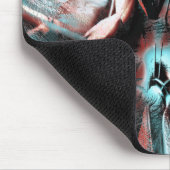 geknikt bruin rood tot blauw pixelated drizzle tex muismat (Hoek)