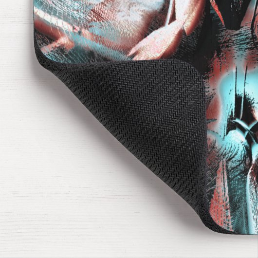 geknikt bruin rood tot blauw pixelated drizzle tex muismat (Hoek)