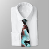 geknikt bruin rood tot blauw pixelated drizzle tex stropdas (Gebonden)