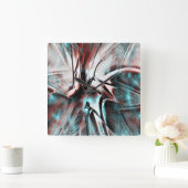 geknikt bruin rood tot blauw pixelated drizzle tex vierkante klok (Huis)