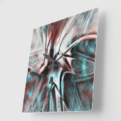 geknikt bruin rood tot blauw pixelated drizzle tex vierkante klok (Hoek)