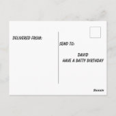 geknipt vleermuis met verjaardagshoed briefkaart (Achterkant)