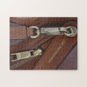 Geknipte en Zipped Leather Personalized Legpuzzel (Horizontaal)