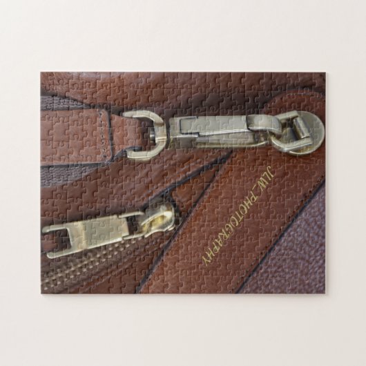 Geknipte en Zipped Leather Personalized Legpuzzel (Horizontaal)