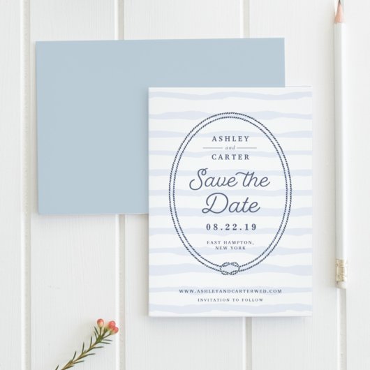 Geknoopt | Nautical Save the Date Kaart