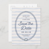 geknoopt | Nautisch de datum opslaan Aankondigingskaart (Voorkant / Achterkant)