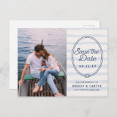 geknoopt | Nautische foto Sla de datum op Aankondigingskaart (Voorkant / Achterkant)