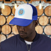 Geknoopt Pretzel Brood op Blauw & Wit - eigen teks Trucker Pet