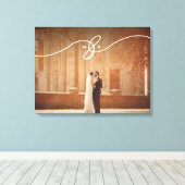 Geknoopte Ampersand Monogram Eenvoudige bruiloft f Canvas Afdruk (Insitu (Houten vloer))