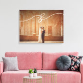 Geknoopte Ampersand Monogram Eenvoudige bruiloft f Canvas Afdruk (Insitu (Woonkamer))