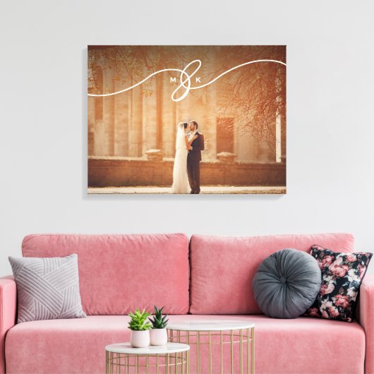 Geknoopte Ampersand Monogram Eenvoudige bruiloft f Canvas Afdruk (Insitu (Woonkamer))