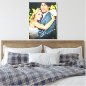 Geknoopte Ampersand Monogram Eenvoudige bruiloft f Canvas Afdruk (Insitu (Slaapkamer))