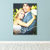Geknoopte Ampersand Monogram Eenvoudige bruiloft f Canvas Afdruk (Insitu (Houten vloer))