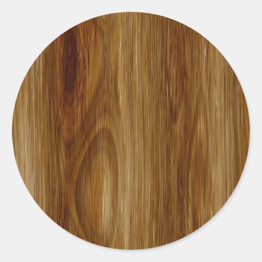 Geknoopte eiken Woodgrain look Ronde Sticker (Voorkant)