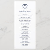 Geknoopte harten bruiloft ceremonie programma programmakaart (Achterkant)