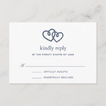 Geknoopte harten RSVP-kaart