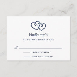 Geknoopte harten RSVP-kaart RSVP Kaartje