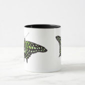 Geknoopte jay Green en Black Butterfly Painting Mok (Midden)