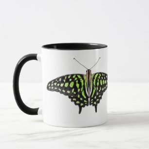 Geknoopte jay Green en Black Butterfly Painting Mok