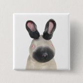 Geknoopte konijn vierkante button 5,1 cm (Voorkant)