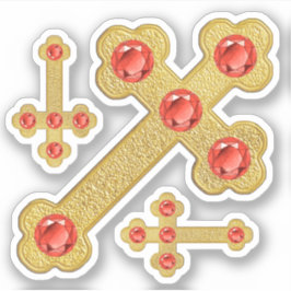 Geknoopte kruisen met 5 Faux Garnets - Contour Sticker