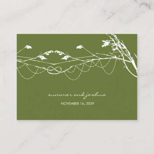 Geknoopte Liefdesbomen Kale takken Eenvoudige brui Plaatskaartje (Achterkant)