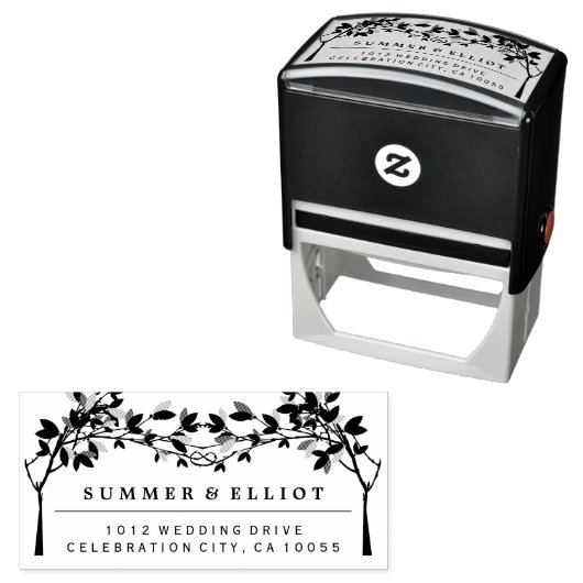 Geknoopte Love Trees & Branch Rustieke Tuin Bruilo Zelfinktende Stempel (In situ)