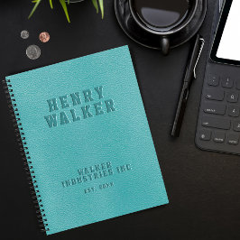 Geknoopte persoonlijke Turquoise Blauwgroen Vegan Notitieboek