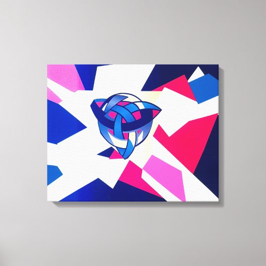 Geknoopte wereld Blauw Modern Keltisch Canvas Prin (Voorkant)