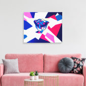 Geknoopte wereld Blauw Modern Keltisch Canvas Prin (Insitu (Woonkamer))