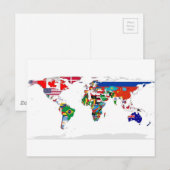 Geknoopte wereld - Kaart van vlaggen van de wereld (Voorkant / Achterkant)