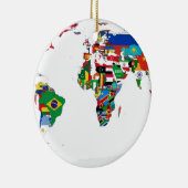 Geknoopte wereld - Kaart van vlaggen van de wereld Keramisch Ornament (Rechts)