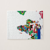 Geknoopte wereld - Kaart van vlaggen van de wereld Legpuzzel (Horizontaal)
