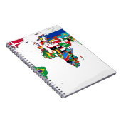 Geknoopte wereld - Kaart van vlaggen van de wereld Notitieboek (Rechterzijde)