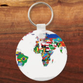 Geknoopte wereld - Kaart van vlaggen van de wereld Sleutelhanger (Voorkant)