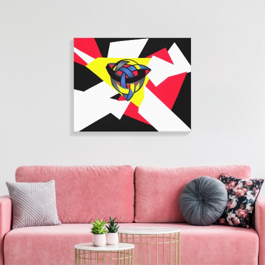 Geknoopte Wereld Modern Keltisch Canvas Print (Insitu (Woonkamer))