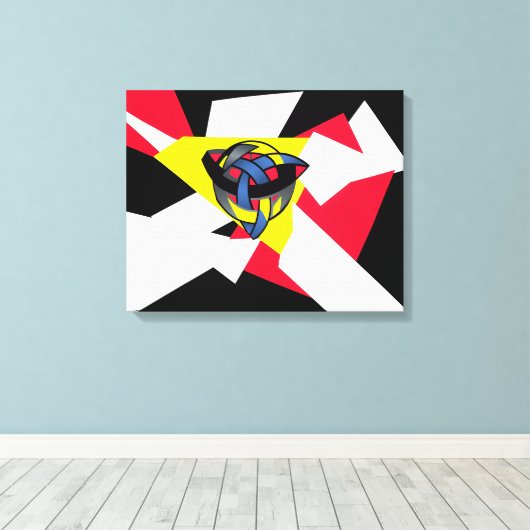 Geknoopte Wereld Modern Keltisch Canvas Print (Insitu (Houten vloer))