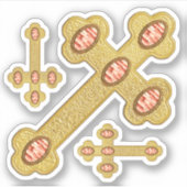 Geknopte kruisen met 5 neparmbachten - Contour Sticker (Voorkant)