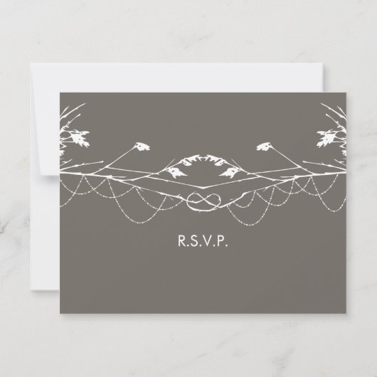 Geknoteerde Love Trees Branches Wedding RSVP Card (Achterkant)